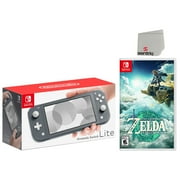 Nintendo Switch Lite 32GB Gray Edition and Legend of Zelda: Tears of the Kingdom Bundle - Japan Import with US Plug with Screen Cleaning Cloth