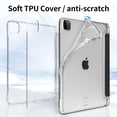 thumbnail image 3 of KVTVOU iPad Pro 11 Inch 4th/3rd/2nd/1st Generation Case 2022 2021 2020 2018, Clear Cover with Pencil Holder, Auto Wake/Sleep, Tri-fold Stand, Black, 3 of 9