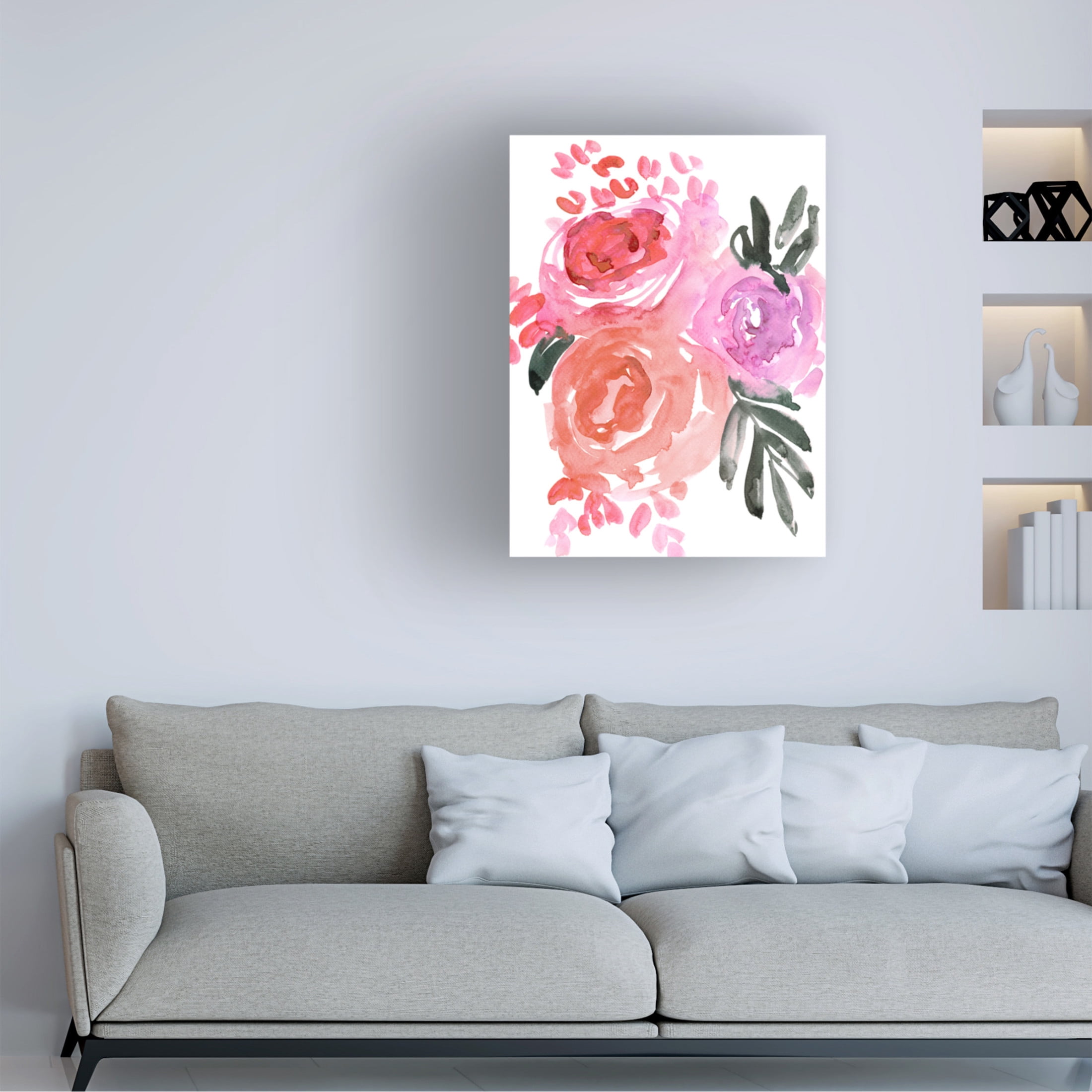 Trademark Fine Art Rosana Laiz Blursbyai Maeko loose watercolor florals I Canvas Wall Art