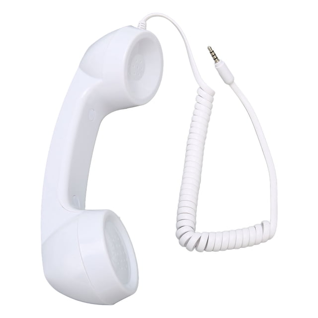 Retro 3.5mm Phone Handset, Multi Functional Anti Radiation Handheld Phone Receiver, One Touch Operation For Cell Phone Computer