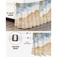 thumbnail image 3 of Abstract Beach Ocean Bed Skirt California King Size 16" Drop Summer Coastal Sea Waves Beige Gradient Ruffled Wrap Around Bed Skirts Adjustable Elastic Bedskirt Dust Ruffle for California King Bed, 3 of 7