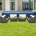 thumbnail image 1 of Costway Ensemble de Mobilier de Patio en Rotin 8 Pcs Blanc, 1 of 9
