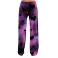 thumbnail image 3 of Women's Casual Valentine's Day Printed Pajama Pants, Flannel Sleepwear Lounge Pants for Women, Soft Comfortable Sleep Pants, Holiday Gift Pajamas,Purple,S, 3 of 6