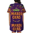 thumbnail image 3 of Picia Mardi Gras2 Pajamas Sets for Women Soft Short-Sleeved Pjs with Lounge Shorts Two Piece Sleepwear-Large, 3 of 9