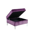 thumbnail image 2 of Chic Home Eliott Modern Contemporary Velvet Square Storage Ottoman, Plum, 2 of 2