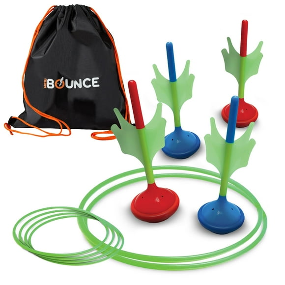 New Bounce Lawn Darts Set - Glow in The Dark Soft Tip Lawn Darts - Outdoor Lawn Games for Family