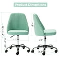 thumbnail image 7 of edx Makeup Chair Armless Office Chair With Wheels, Comfortable Home Office Desk Chair, Adjustable Swivel Upholstered Fabric Makeup Task Computer Chair, Green, 7 of 7