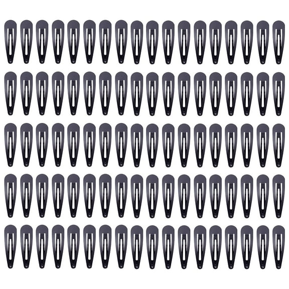 100 Pack 6 CM Silver Blank Snap Metal Hair Clips 2.5 Inch Small Plain Base Hair Barrettes Gray Hair Pins Thin Fine Bang Hair Grips Arts and Crafts DIY Hair Accessories Bulk for Women Girls Kids