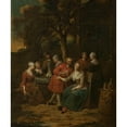 thumbnail image 3 of Jan Baptist Lambrechts 12x14 Black Modern Framed Museum Art Print Titled - Scene in the Garden, 3 of 5