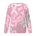 thumbnail image 4 of Aboser Breast Cancer Shirts for Women Pink Ribbon Graphic Sweatshirts Teen Girls Long Sleeve Tops Dressy Casual Blouse Breast Cancer Warrior T Shirts, 4 of 4