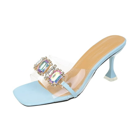 

Dyfzdhu Sandals For Women Ladies Heel High Heel Casual Bohemian Beach Shoes