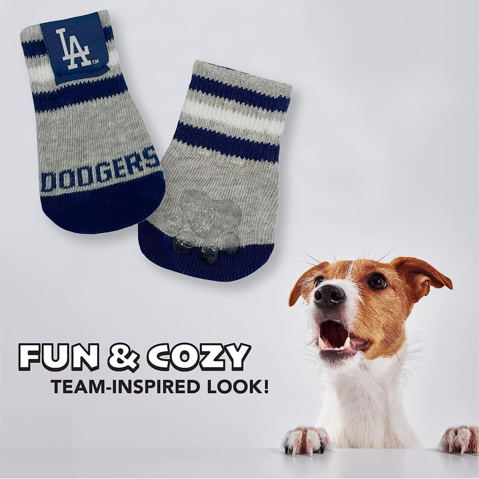 Pets First MLB Houston Astros Anti Slip Pet Dog Socks, Elastic Ribbed Top, Medium/Large Pair Paw Protector