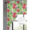 thumbnail image 2 of Tropical Leaves Swag Valances for Windows, Small Curtains Drapes, Summer Green Pink Flower Floral Kitchen Window Curtains Over Sink Rod Pocket Window Treatment Valance for Bedroom/Bathroom 56"x36", 2 of 5