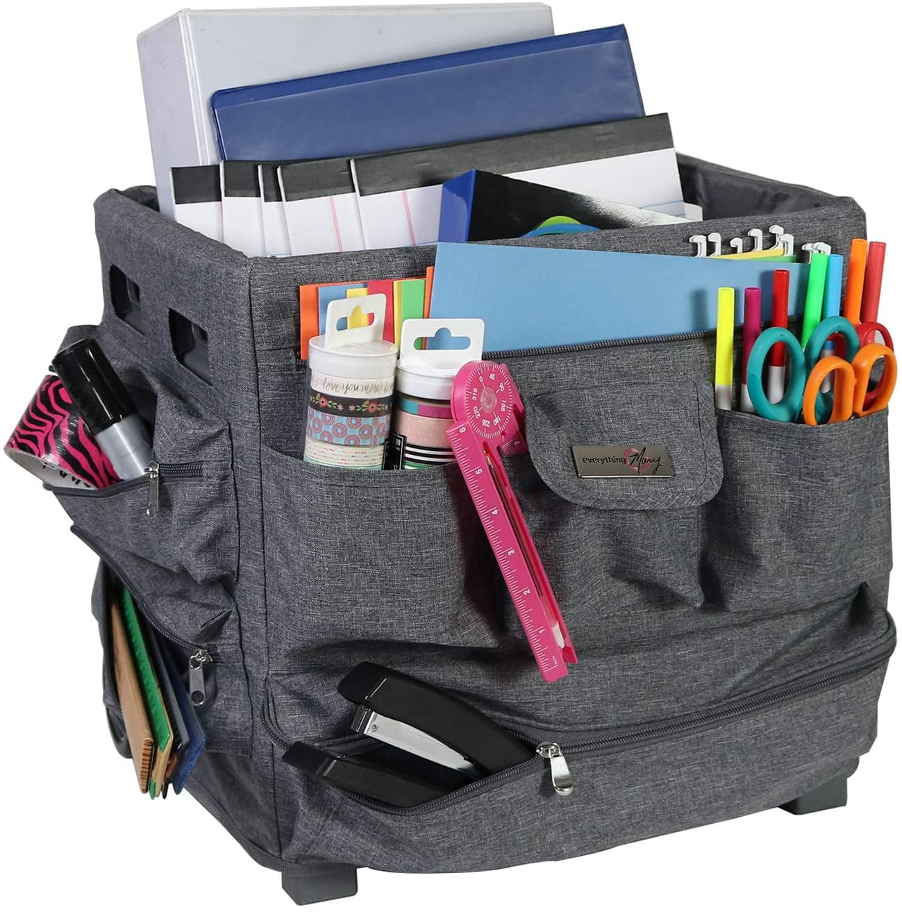Everything Mary Rolling Cart Cover Organizer, Grey Heather