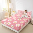 thumbnail image 4 of Homewish Cute Cartoon Floral Full Size Sheets,Kawaii Daisy Bed Sheets,Opink White Yellow Sheet Sets For Kids,Ultra Soft Home Decor,4 Pieces, 4 of 7