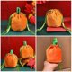 thumbnail image 4 of Fall Candy Bags Pumpkin Shaped Drawstring Bag Orange Velvet Material for Festival Events 10Pack, 4 of 5