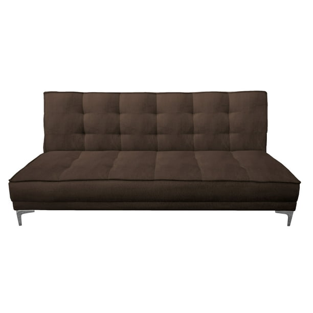 Sofa Cama Reclinable El Bazar Store Zeus Chocolate Terciopelo Futon 3 posiciones Abotonado Sala