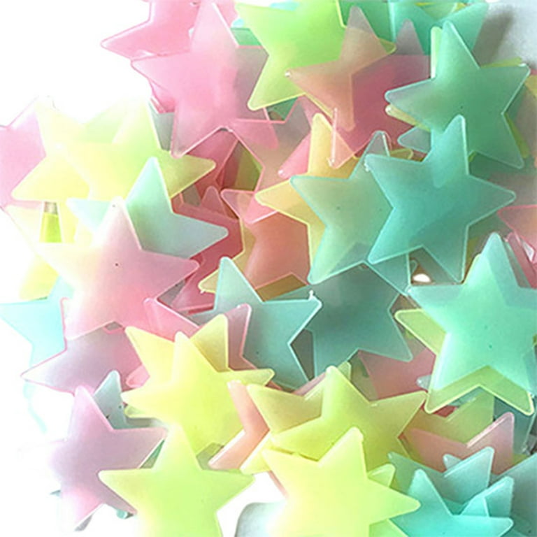 100 Wall Glow In The Dark Stars Stickers Baby Kids Nursery Bed Room Ceiling  Cute