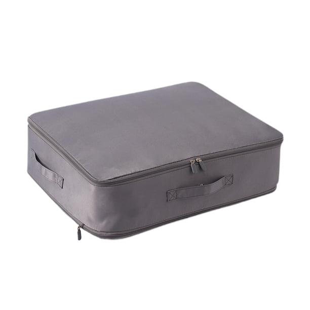 Bolsa de almacenamiento de edredón organizador autocomprimible que ahorra espacio con asas reforzadas bolsa de almacenamiento de embalaje Gris