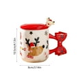 thumbnail image 4 of Christmas Ceramic Cup, Christmas Santa Mug, Holiday Personalized Tea Cup, Red Bow Handle Coffee Mug, Christmas Birthday Presents, Christmas Mug with Elk Lid, Cute Christmas Hot Chocolate Cup, 4 of 8