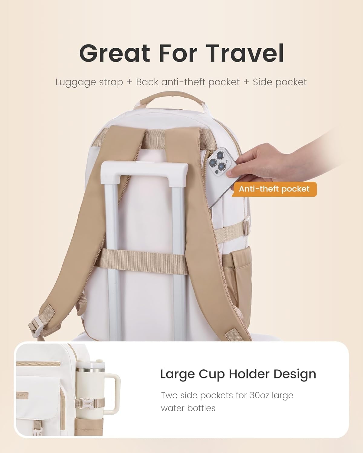 LOVEVOOK School Backpack for Teen Girls，Casual School Backpack 14-18 Teenage 15.6 Inch Laptop Bookbag, Cute Big Student Laptop Backpack for College Women Middle High School Travel Daypack