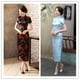 thumbnail image 1 of Cheongsam de brocado largo, cheongsam dividido, cheongsam de noche, desfile de actuación, cheongsam retro ajustado mejorado, 1 of 5