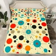 thumbnail image 2 of Manfei Colorful Polka Dot Twin Sheet Sets, Mid Century Minimalism Twin Fitted Sheet, Vintage Abstract Flat Sheet, Super Cozy Room Decor, 3-Piece, 2 of 7