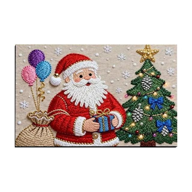 Tapis de Sol de Salle de Bain Tricoté de Noël Absorbant Tapis d'Entrée