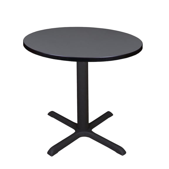 Regency Cain 30 inch Round Breakroom X-base Table in Grey/Black