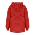 thumbnail image 5 of XFLWAM Women's Winter Thicken Puffer Coat Casual Quilted Jackets Warm Padded Down Hood Winter Outerwear Red XL, 5 of 6