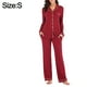 Red Home Clothes Pajamas Women's Spring/Summer Modal Long Sleeve Cardigan Two Piece Set – image 2 sur 5