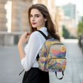 thumbnail image 6 of JIALIOU Mini Backpack Purse for Women Quilted Casual Daypack Small Travel Shoulder Bag, Peacocks in Alpine Meadow, 6 of 7