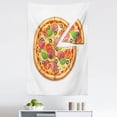 thumbnail image 1 of Pizza Tapestry, Sliced Italian Food European Eats Cartoon Design Illustration on Plain Back, Fabric Wall Hanging Decor for Bedroom Living Room Dorm, 5 Sizes, Apricot Multicolor, by Ambesonne, 1 of 1