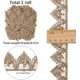 thumbnail image 2 of Cinta de encaje floral de 5 yardas con cuentas, borde triangular bordado de 32,5 mm de ancho, ribete de encaje adornado con perlas de plástico doradas, 2 of 9