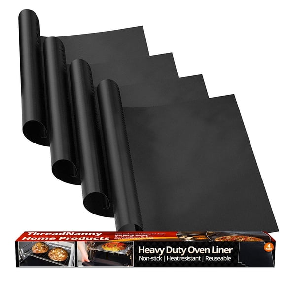 Forros para horno ThreadNanny, paquete de 4 unidades, de teflón antiadherente, de gran resistencia