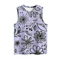 thumbnail image 3 of Hvot&aat Womens Flower Print Tank Tops Summer Casual Crew Neck Sleeveless T-Shirts Loose Fit Breathable Blouse, 3 of 3