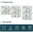thumbnail image 6 of Black Tree Curtains 27 Inches Wide 24 Inches Length 2 Panels Vintage Leaf Rod Pocket Window Curtain Plant Printed Curtains for Kitchen Bathroom, 6 of 6