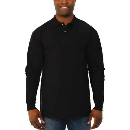 Jerzees Men's spotshield long sleeve polo sport