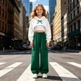 thumbnail image 2 of JFOPQVSM Girls Fashionable and Casual Set Cute Printed Hooded Sweatshirt Vest Pants Three Piece Set, 2 of 9