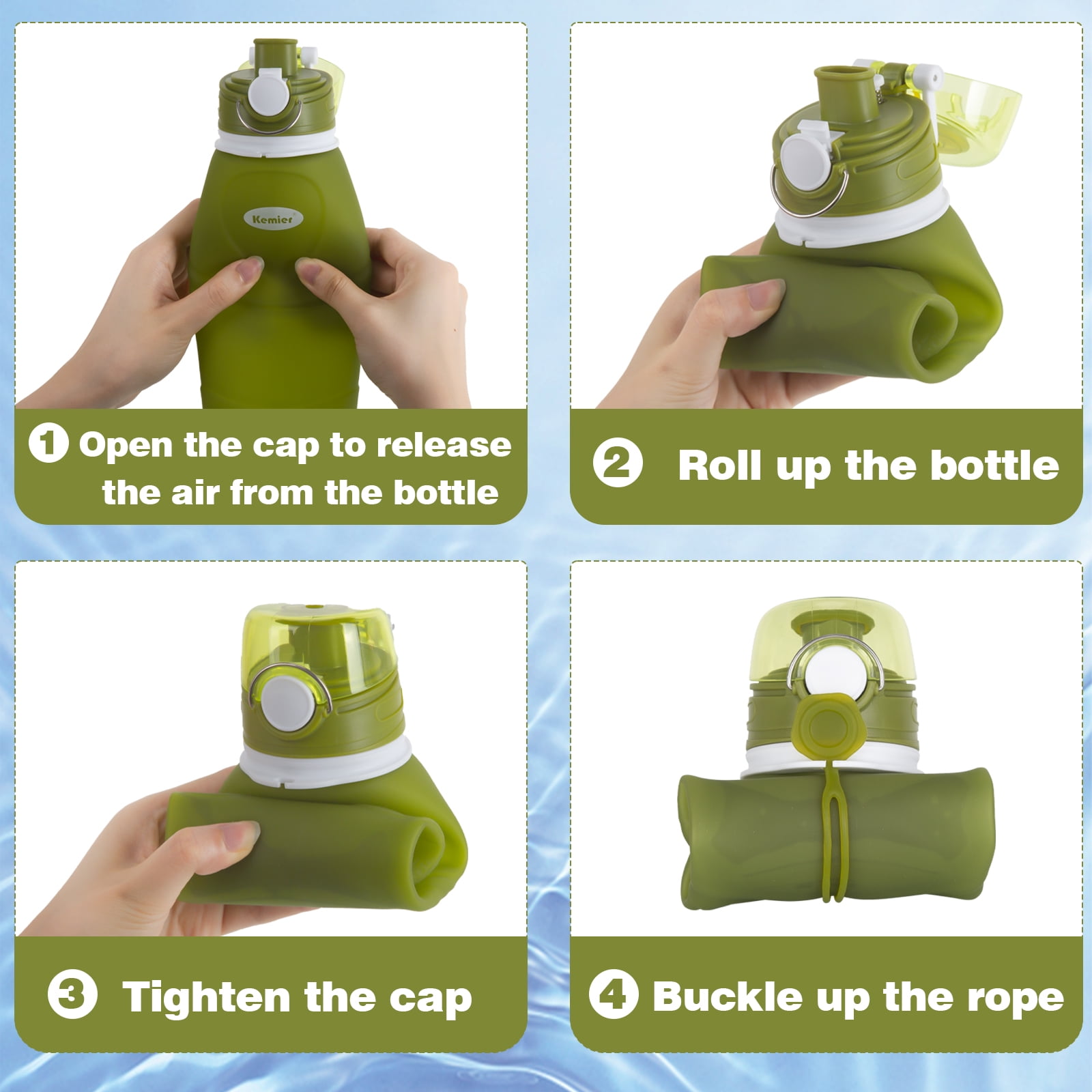 Clever Creations Collapsible Sports Water Bottle 3 Pack, Foldable Leak  Proof Travel Bottles for Camp…See more Clever Creations Collapsible Sports