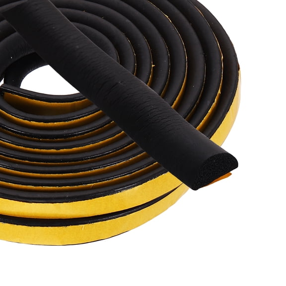 Uxcell 16.4FT Solid Rubber Weather Stripping, Self Adhesive EPDM Seal, Black