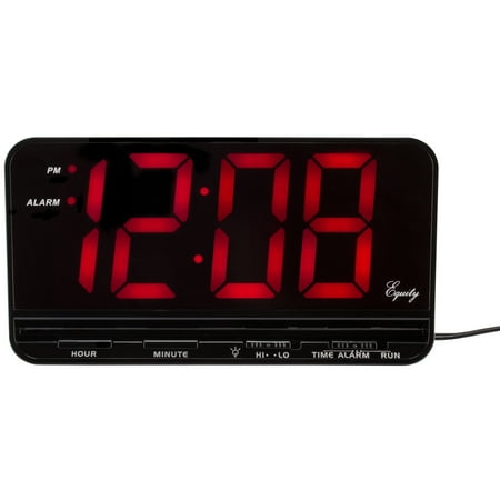 Equity by La Crosse 30402 Extra-Large 3 In. Red LED Electric Alarm Clock with HI/LO
