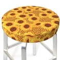 thumbnail image 6 of Cauagu Yellow Leopard Print Sunflower Print Round Stool Covers,Seat Cushion for Round Bar Stool Chair Seat Cover for Bar Round Chair Fits for 12/13/14in Bar Stool Cushion, 6 of 7