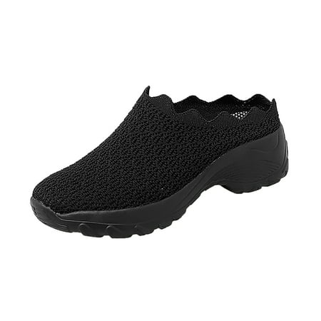 

NECHOLOGY Mint Sneakers Women Fashion Casual Mesh Shoes On Round Summer Wedge Sport Toe Women s Slip Sock Sneakers Women Black 8.5