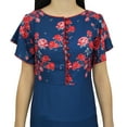 thumbnail image 6 of Bimba Women's Floral Printed Sleeve Navy Blue Long Georgette Dress-26, 6 of 7