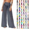 thumbnail image 1 of Pincandy Women See Through Sheer Mesh Pants Beach Swimsuit Bikini Bottom Cover up Party Club Elastic High Waist Wide Leg Pants, 1 of 7