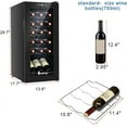 thumbnail image 3 of Winado Wine Cooler Refrigerator, 34 Bottle Freestanding Compressor Wine Cooler w/Digital Temp Control, Mini Wine Fridge with Double-Layer Glass Door & Removable Shelves, 3 of 18