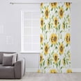 thumbnail image 3 of Sunflower Semi Sheer Curtains Drapes for Living Room, Bedroom, French Doors Window 45 Inches Long, Farmhouse Flowers Summer Botanical Rod Pocket Chiffon Curtain Drapery Voile Draperies Panel, 3 of 6