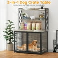 thumbnail image 7 of EastVita Dog Crate Furniture,Wooden Dog Crate End Table with Flip Top and Movable Divider,42.5 Inch Dog Cage with Storage Shelves,Large Dog with 3 Doors,42.5"L*27.1"W*63.7"H, 7 of 7