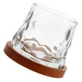 thumbnail image 4 of 1 juego de vasos de vidrio giratorios con base de madera, vasos de whisky para cócteles, vaso de whisky transparente para una mejor experiencia de bebida, 4 of 8